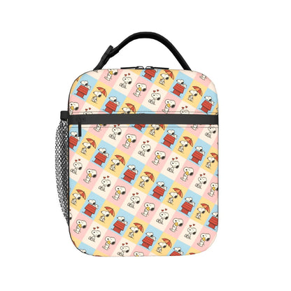 Allover Snoopy Lunch Tote with Side Mesh Pocket - ChildAngle