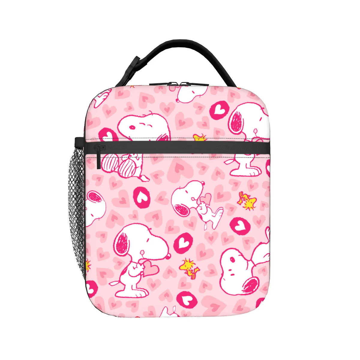 Allover Snoopy Lunch Tote with Side Mesh Pocket - ChildAngle