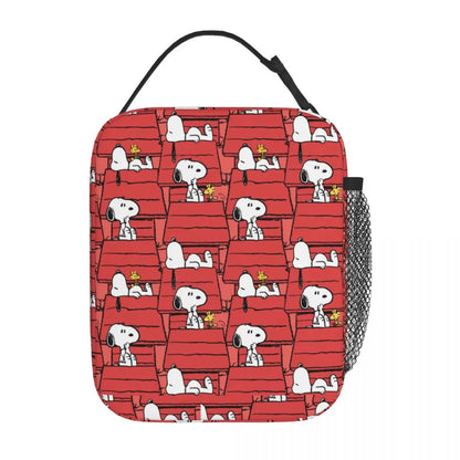 Allover Snoopy Lunch Tote with Side Mesh Pocket - ChildAngle