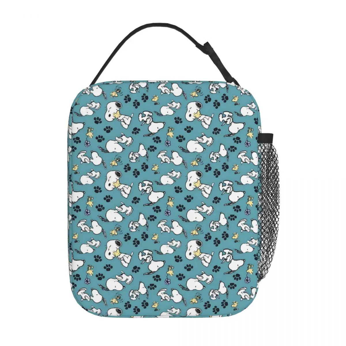 Allover Snoopy Lunch Tote with Side Mesh Pocket - ChildAngle