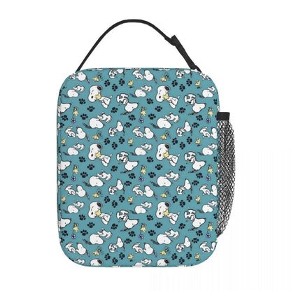 Allover Snoopy Lunch Tote with Side Mesh Pocket - ChildAngle