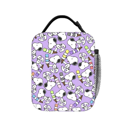 Allover Snoopy Lunch Tote with Side Mesh Pocket - ChildAngle