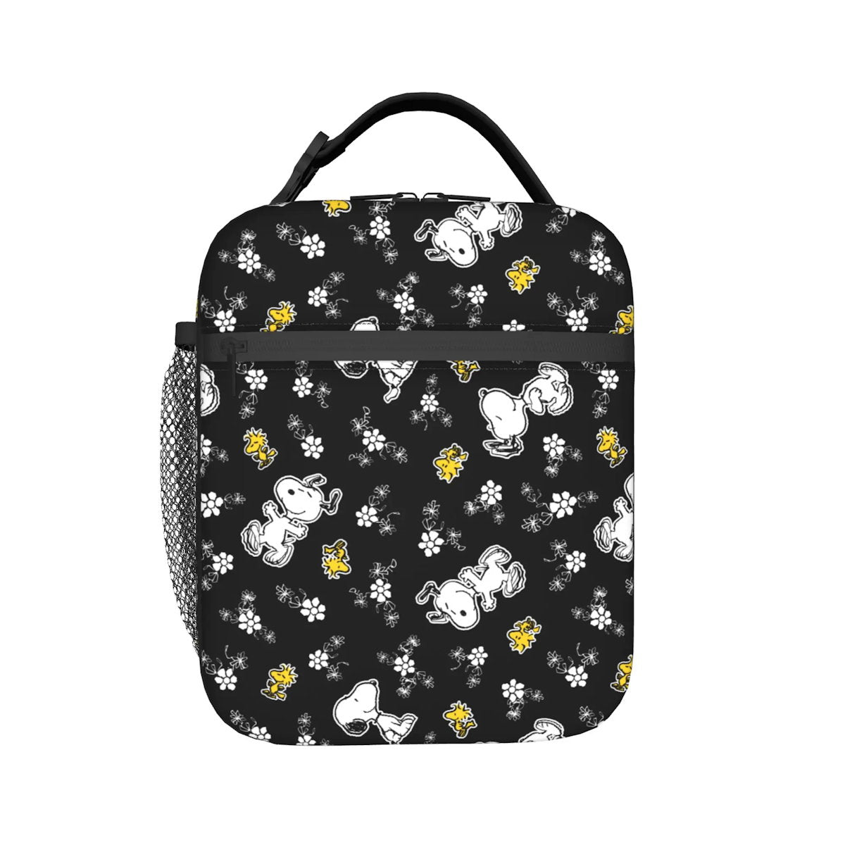 Allover Snoopy Lunch Tote with Side Mesh Pocket - ChildAngle