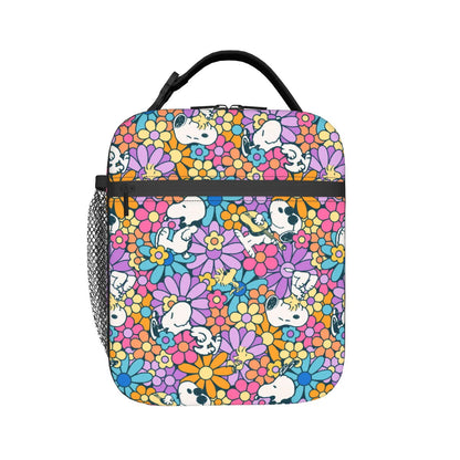 Allover Snoopy Lunch Tote with Side Mesh Pocket - ChildAngle