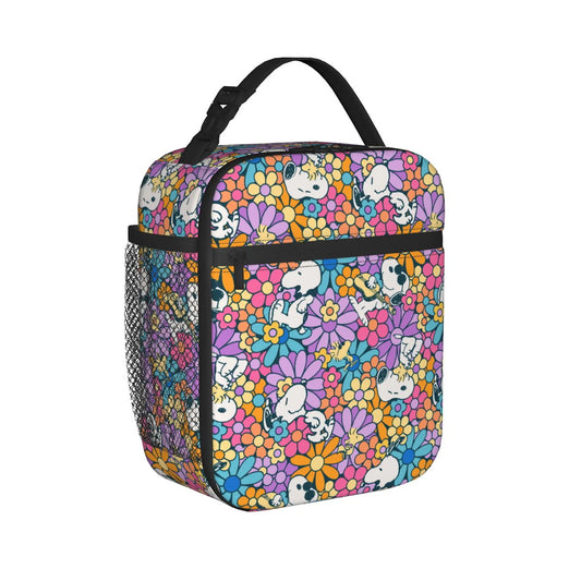 Allover Snoopy Lunch Tote with Side Mesh Pocket - ChildAngle