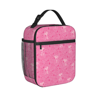 Allover Snoopy Lunch Tote with Side Mesh Pocket - ChildAngle