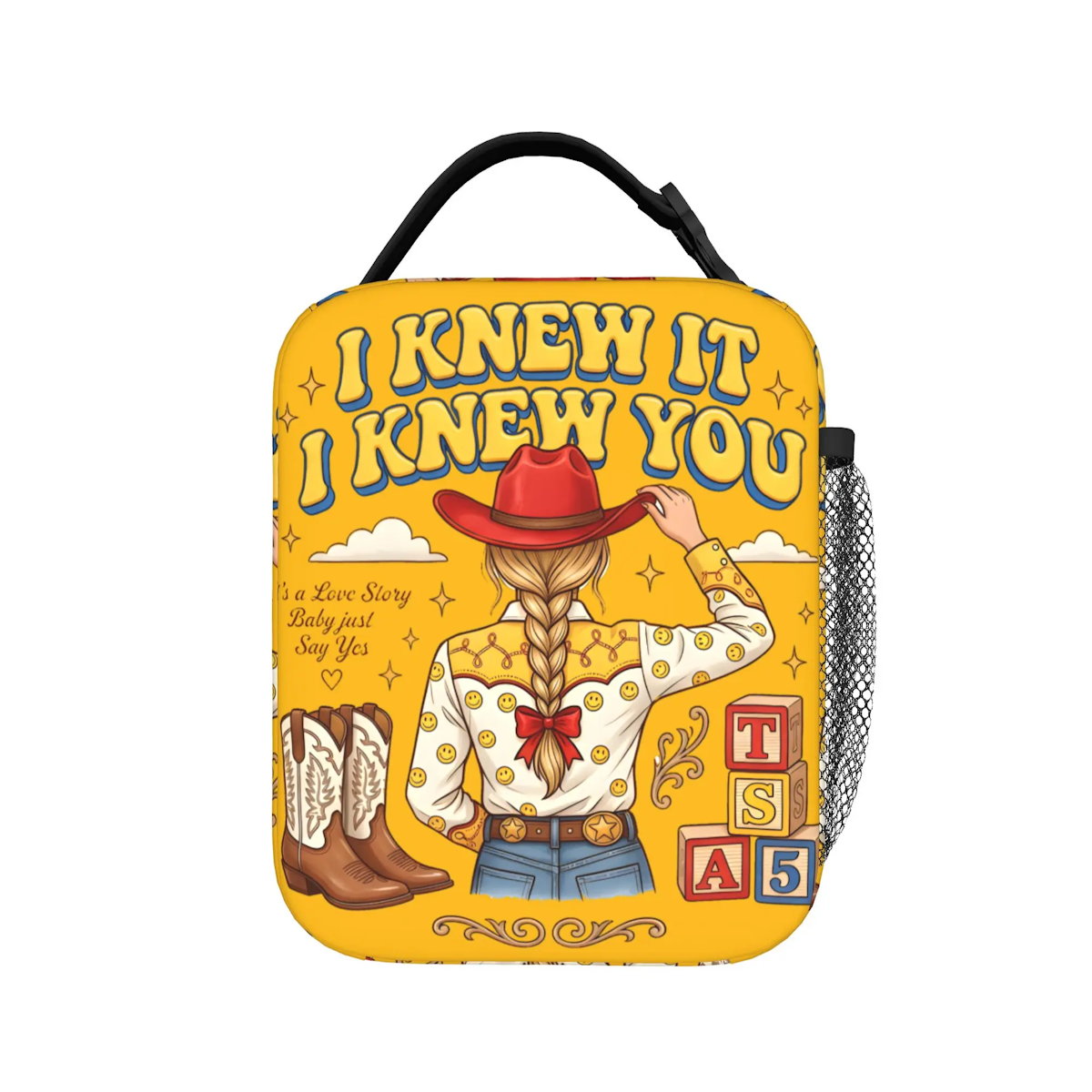 Cowgirl TayIor Swift I Knew It I Knew You Insulated Lunch Bag Portable Lunch Tote - ChildAngle