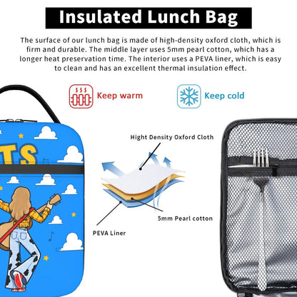 Cowgirl TayIor Swift I Knew It I Knew You Insulated Lunch Bag Portable Lunch Tote - ChildAngle