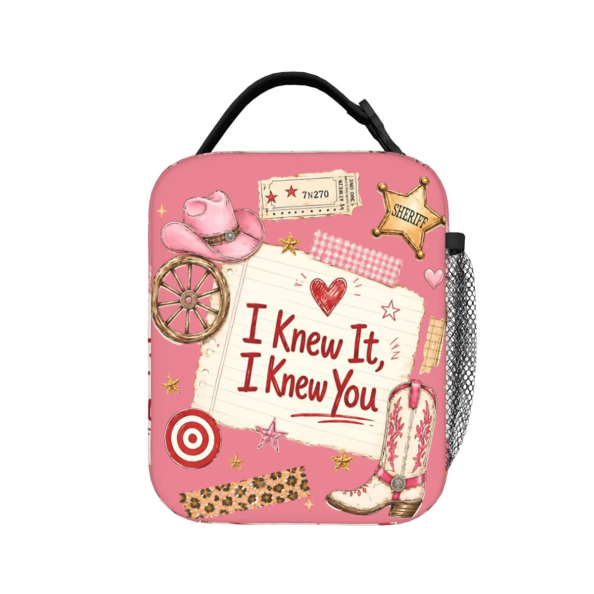 Cowgirl TayIor Swift I Knew It I Knew You Insulated Lunch Bag Portable Lunch Tote - ChildAngle