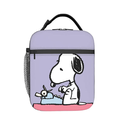 Lovely Print Snoopy Lunch Tote with Side Mesh Pocket - ChildAngle