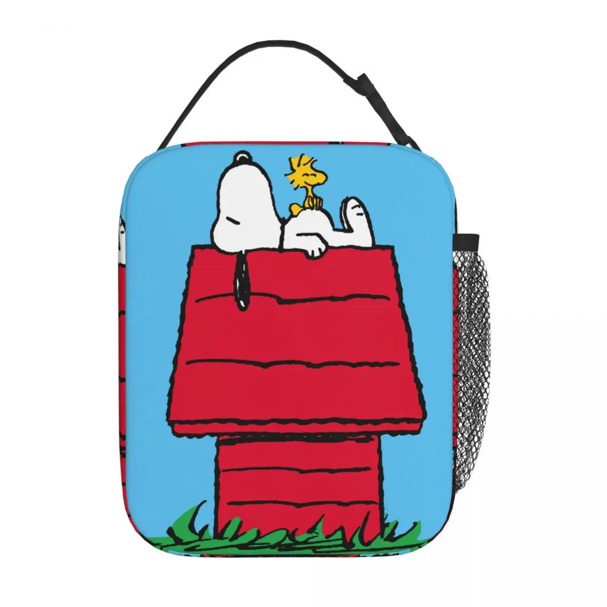 Lovely Print Snoopy Lunch Tote with Side Mesh Pocket - ChildAngle