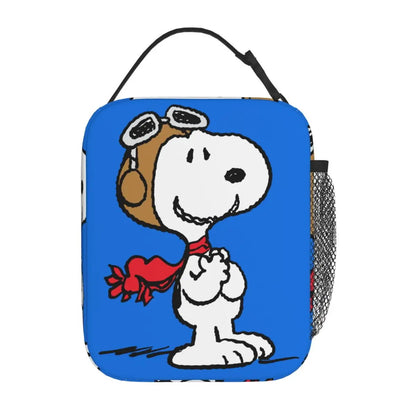 Lovely Print Snoopy Lunch Tote with Side Mesh Pocket - ChildAngle
