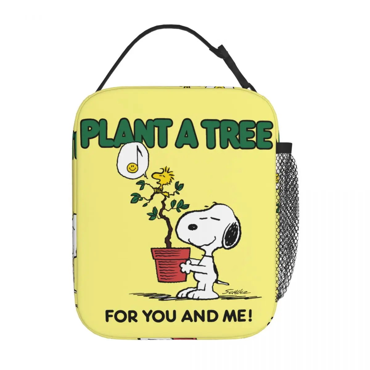 Lovely Print Snoopy Lunch Tote with Side Mesh Pocket - ChildAngle