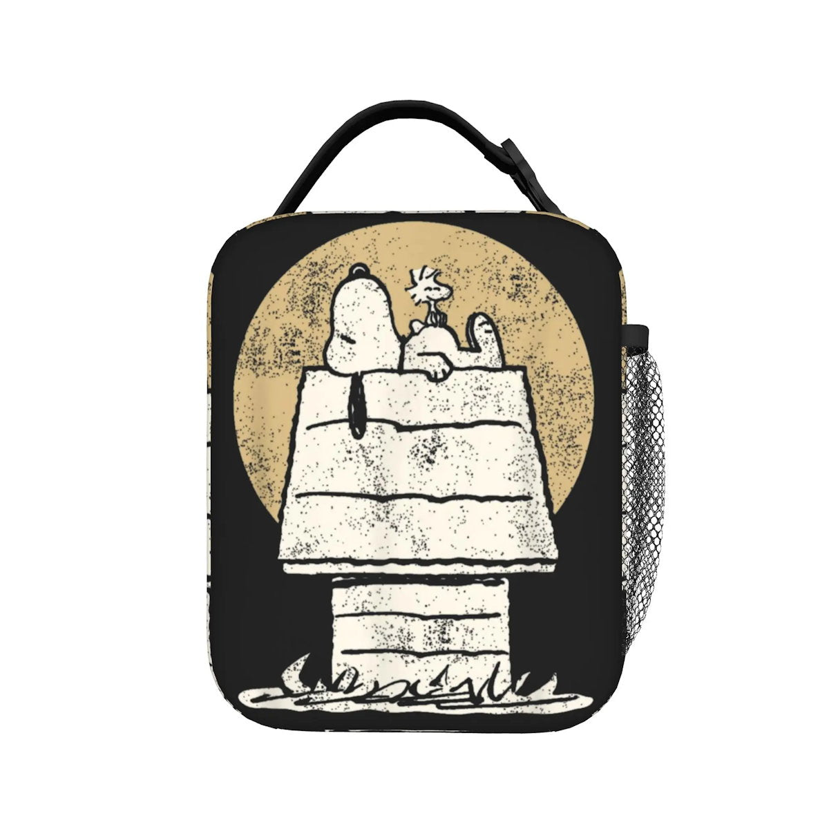 Lovely Print Snoopy Lunch Tote with Side Mesh Pocket - ChildAngle