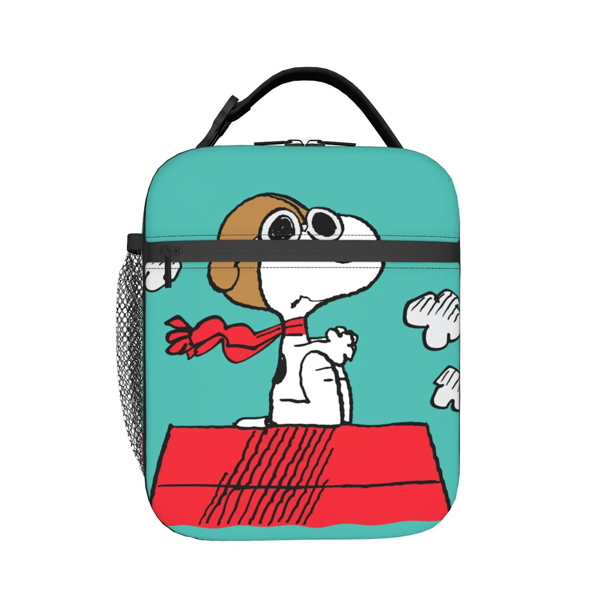 Lovely Print Snoopy Lunch Tote with Side Mesh Pocket - ChildAngle