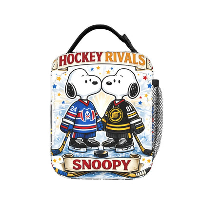 Lovely Print Snoopy Lunch Tote with Side Mesh Pocket - ChildAngle