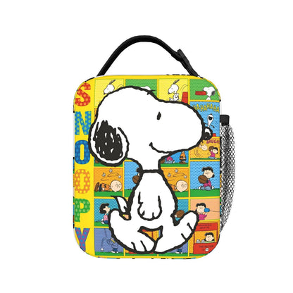 Lovely Print Snoopy Lunch Tote with Side Mesh Pocket - ChildAngle