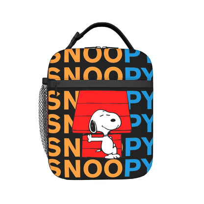 Lovely Print Snoopy Lunch Tote with Side Mesh Pocket - ChildAngle