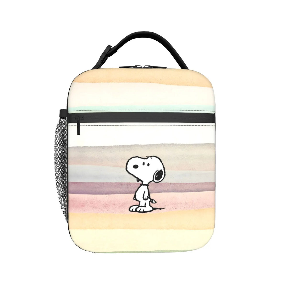 Lovely Print Snoopy Lunch Tote with Side Mesh Pocket - ChildAngle