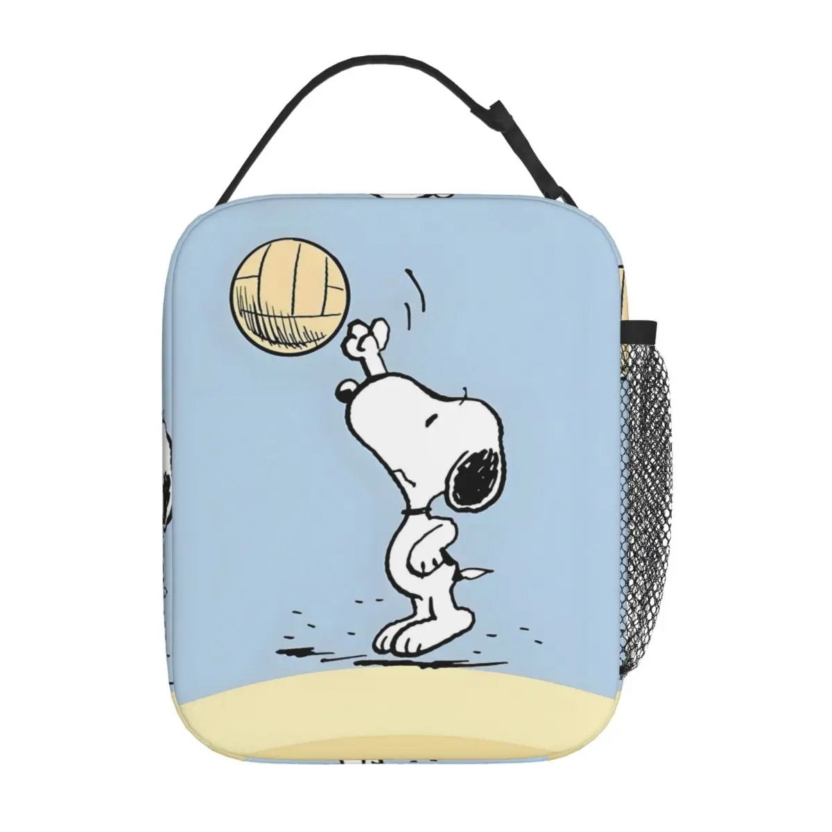 Lovely Print Snoopy Lunch Tote with Side Mesh Pocket - ChildAngle