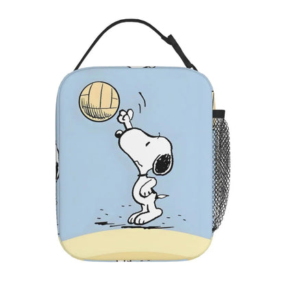 Lovely Print Snoopy Lunch Tote with Side Mesh Pocket - ChildAngle
