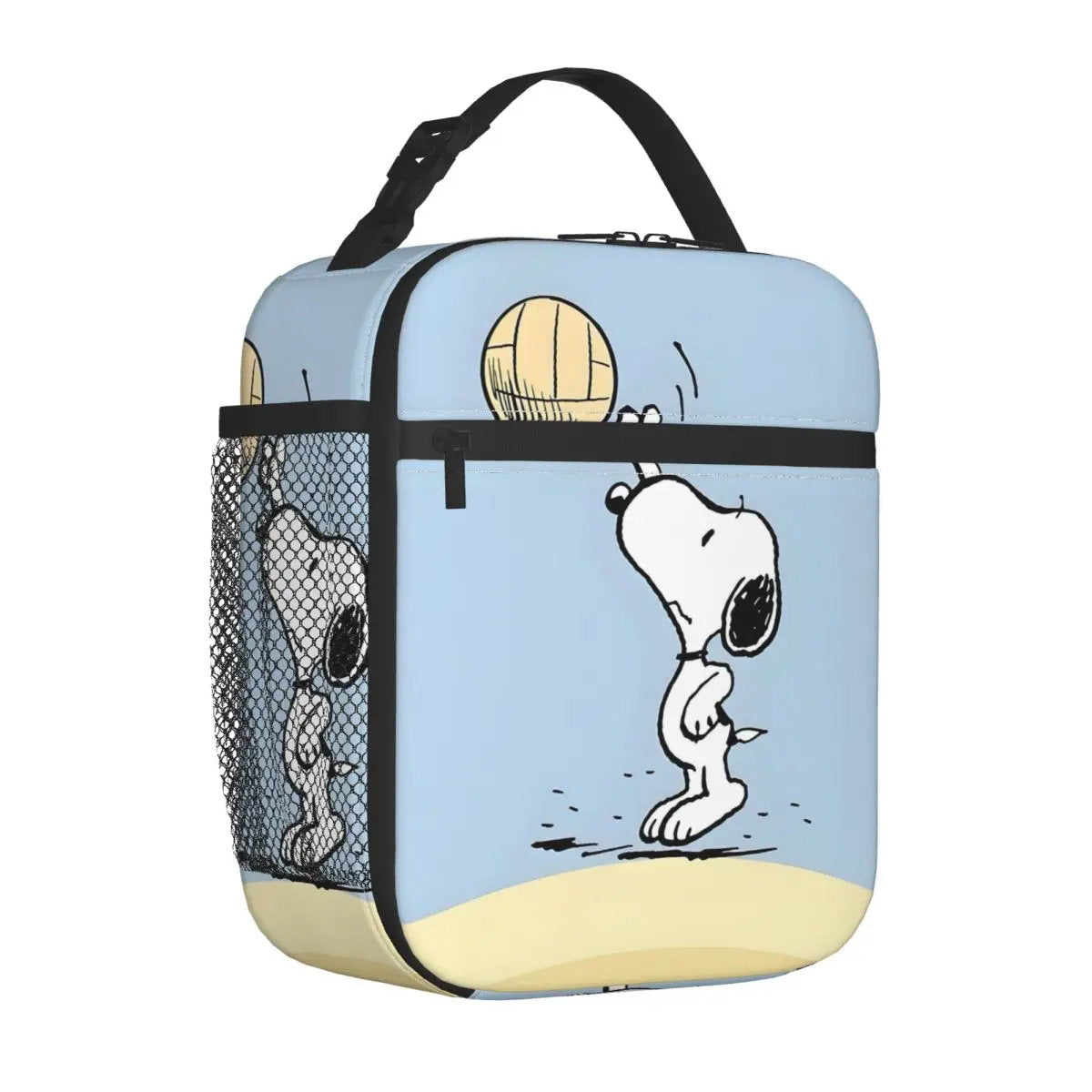 Lovely Print Snoopy Lunch Tote with Side Mesh Pocket - ChildAngle