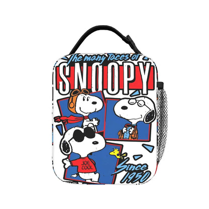 Lovely Print Snoopy Lunch Tote with Side Mesh Pocket - ChildAngle