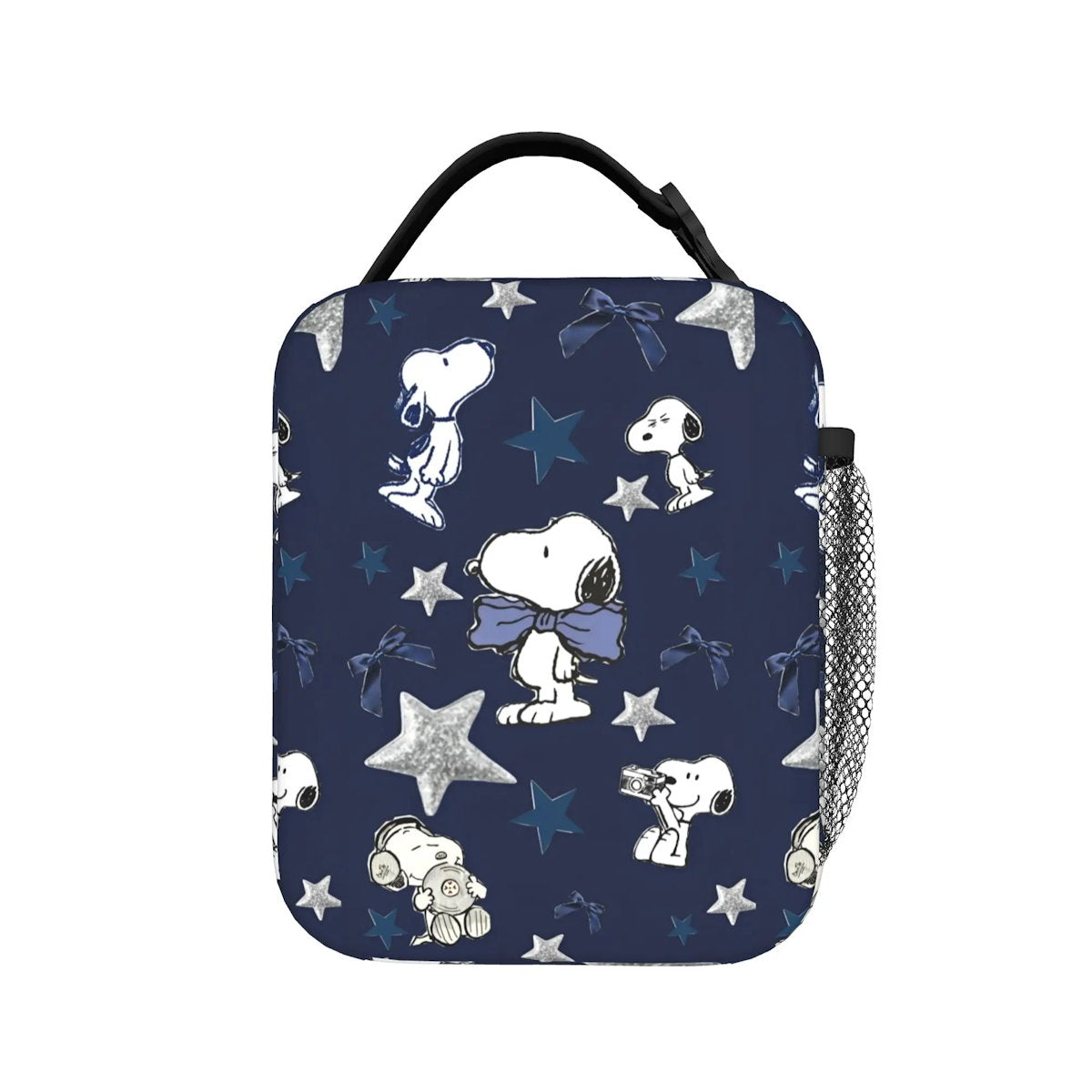 Lovely Print Snoopy Lunch Tote with Side Mesh Pocket - ChildAngle