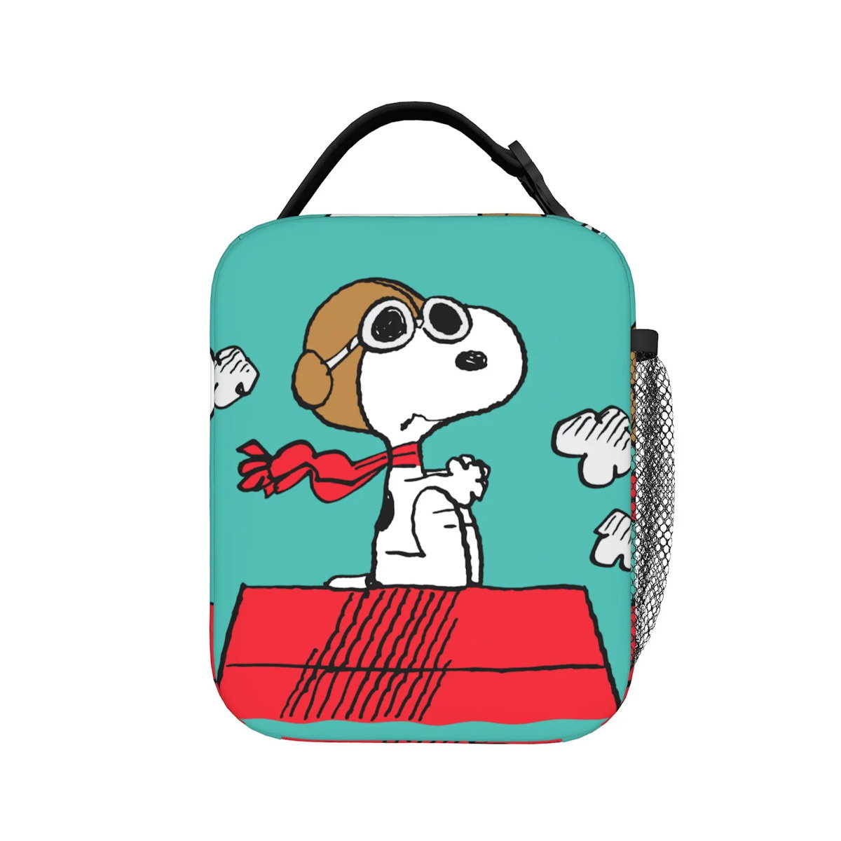 Lovely Print Snoopy Lunch Tote with Side Mesh Pocket - ChildAngle