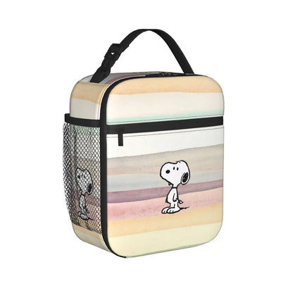 Lovely Print Snoopy Lunch Tote with Side Mesh Pocket - ChildAngle