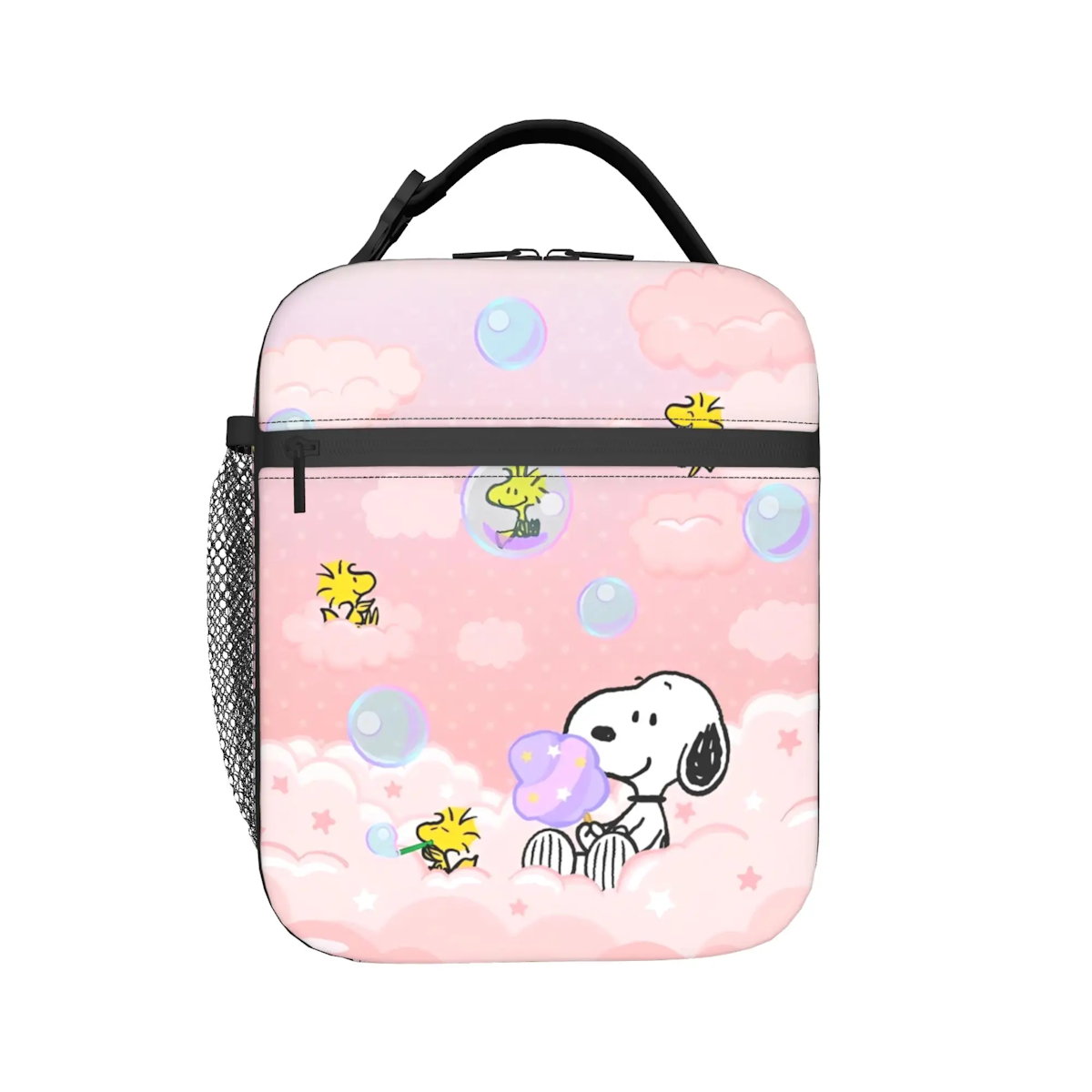 The Peanuts Snoopy Lunch Tote with Side Mesh Pocket - ChildAngle