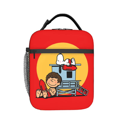 The Peanuts Snoopy Lunch Tote with Side Mesh Pocket - ChildAngle