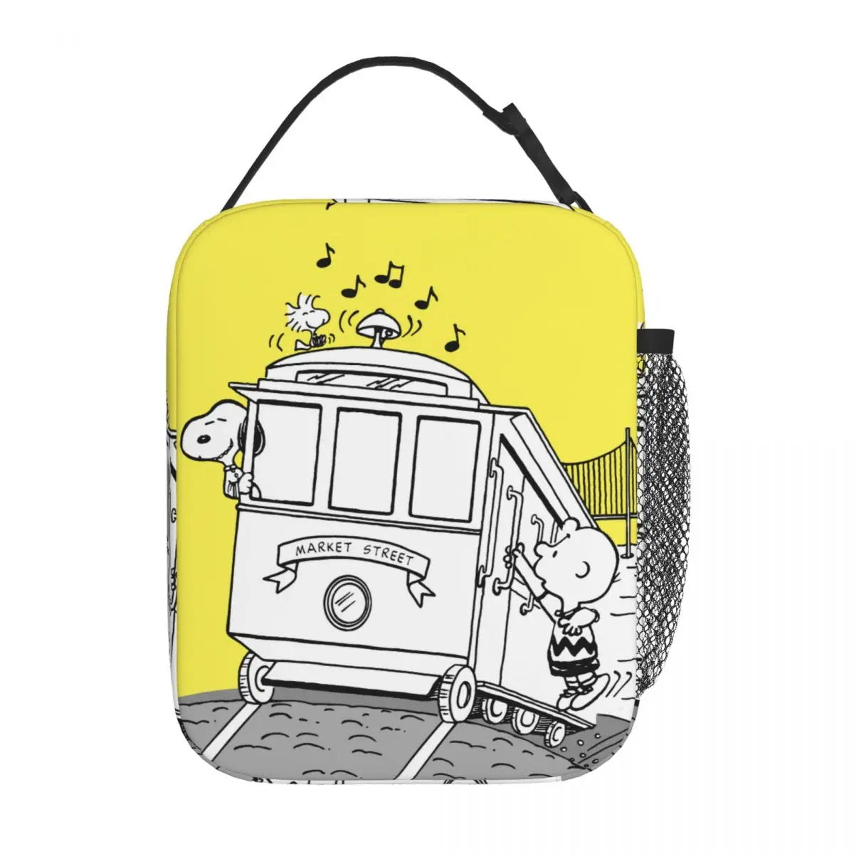 The Peanuts Snoopy Lunch Tote with Side Mesh Pocket - ChildAngle