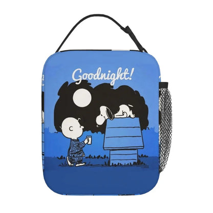 The Peanuts Snoopy Lunch Tote with Side Mesh Pocket - ChildAngle
