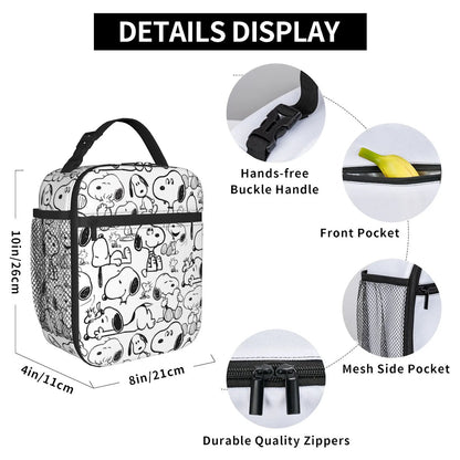 Snoopy Lunch Tote with Side Mesh Pocket - ChildAngle