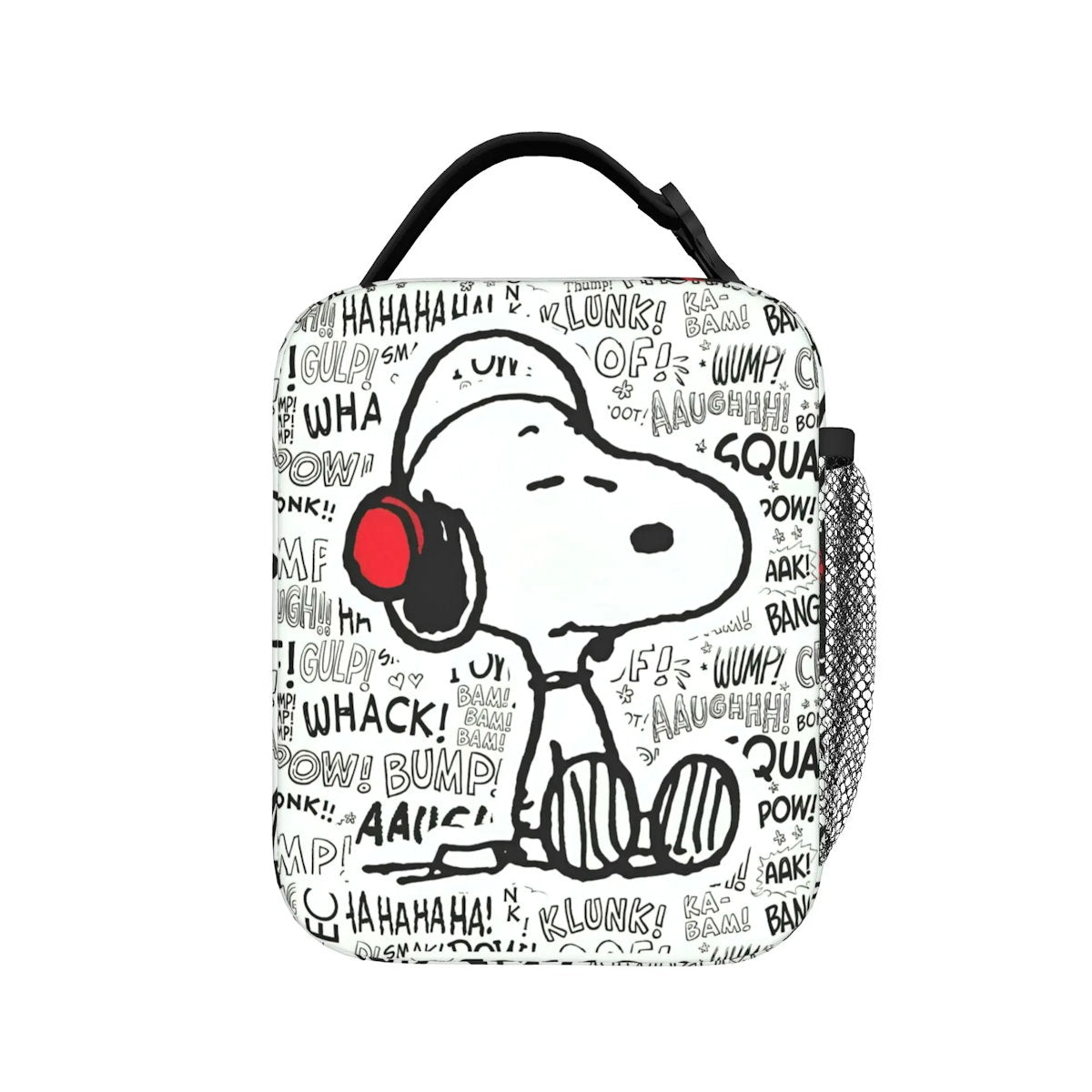 Snoopy Lunch Tote with Side Mesh Pocket - ChildAngle