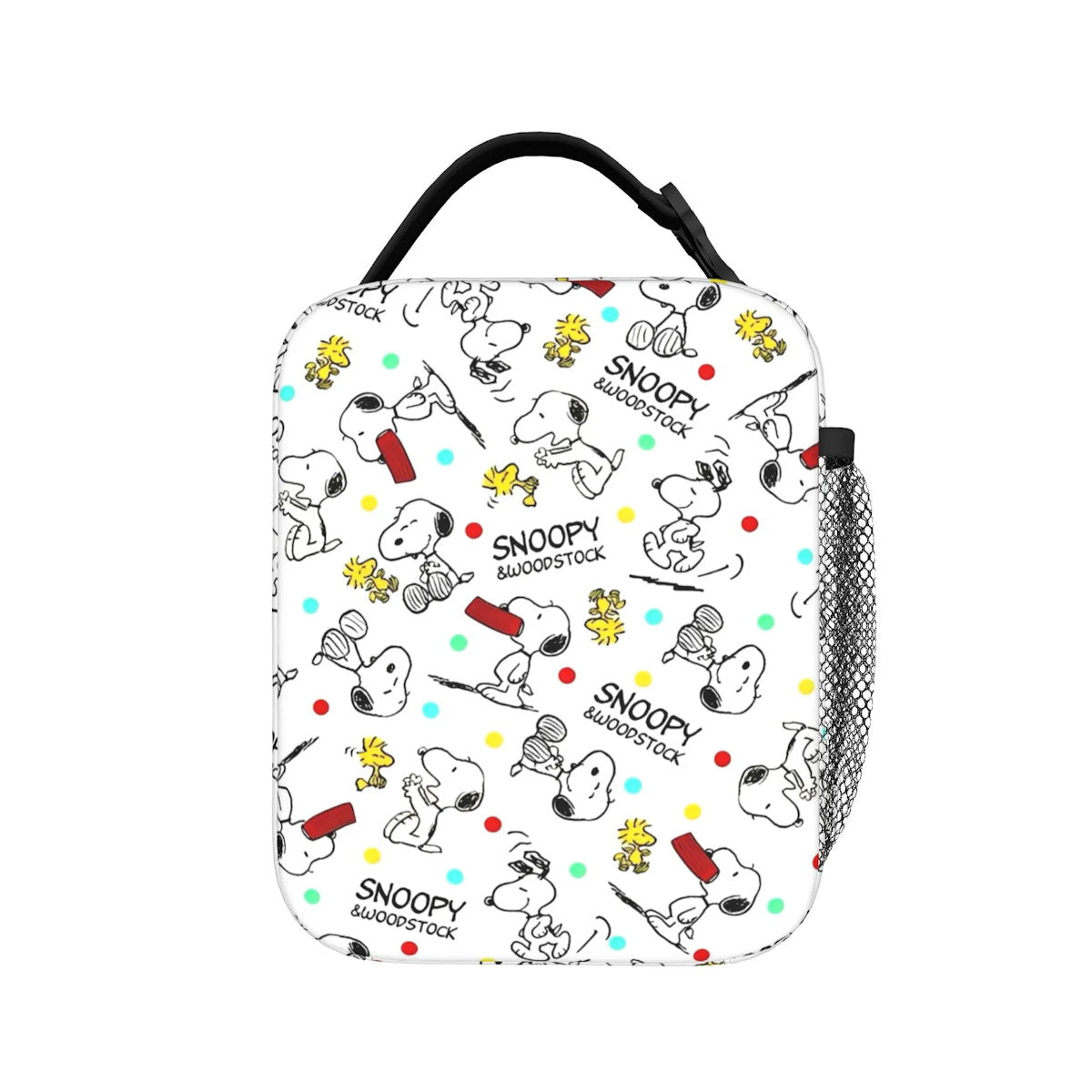 Snoopy Lunch Tote with Side Mesh Pocket - ChildAngle