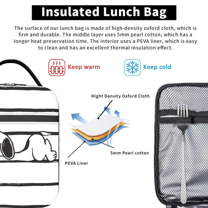 Snoopy Lunch Tote with Side Mesh Pocket - ChildAngle