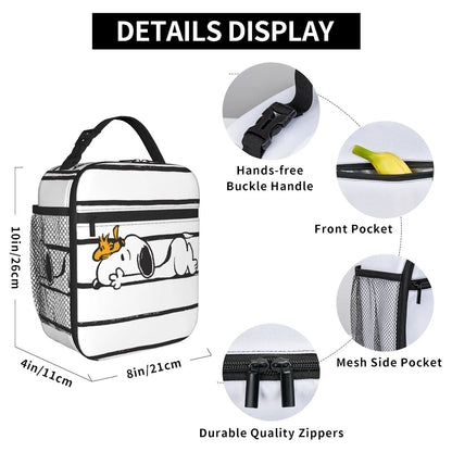Snoopy Lunch Tote with Side Mesh Pocket - ChildAngle