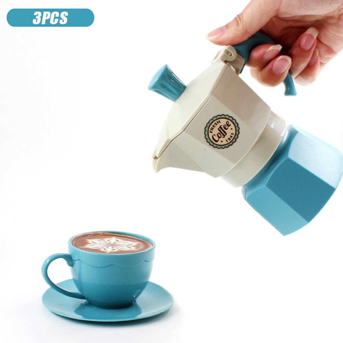 82PCS Pretend Play Coffee & Dessert Afternoon Tea Set for Kids Blue - ChildAngle