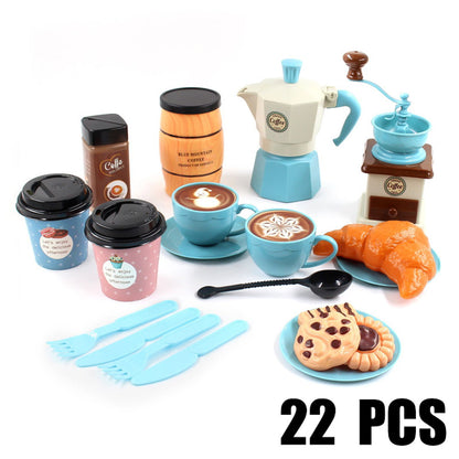 82PCS Pretend Play Coffee & Dessert Afternoon Tea Set for Kids Blue - ChildAngle