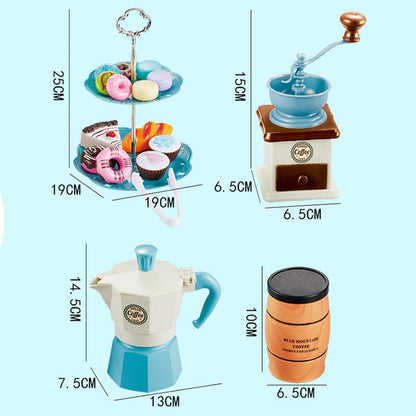 82PCS Pretend Play Coffee & Dessert Afternoon Tea Set for Kids Blue - ChildAngle