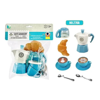 82PCS Pretend Play Coffee & Dessert Afternoon Tea Set for Kids Blue - ChildAngle