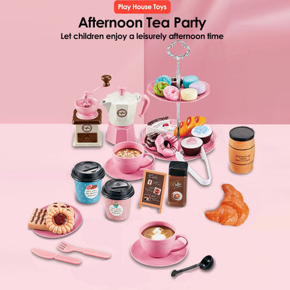 82PCS Pretend Play Coffee & Dessert Afternoon Tea Set for Kids - ChildAngle