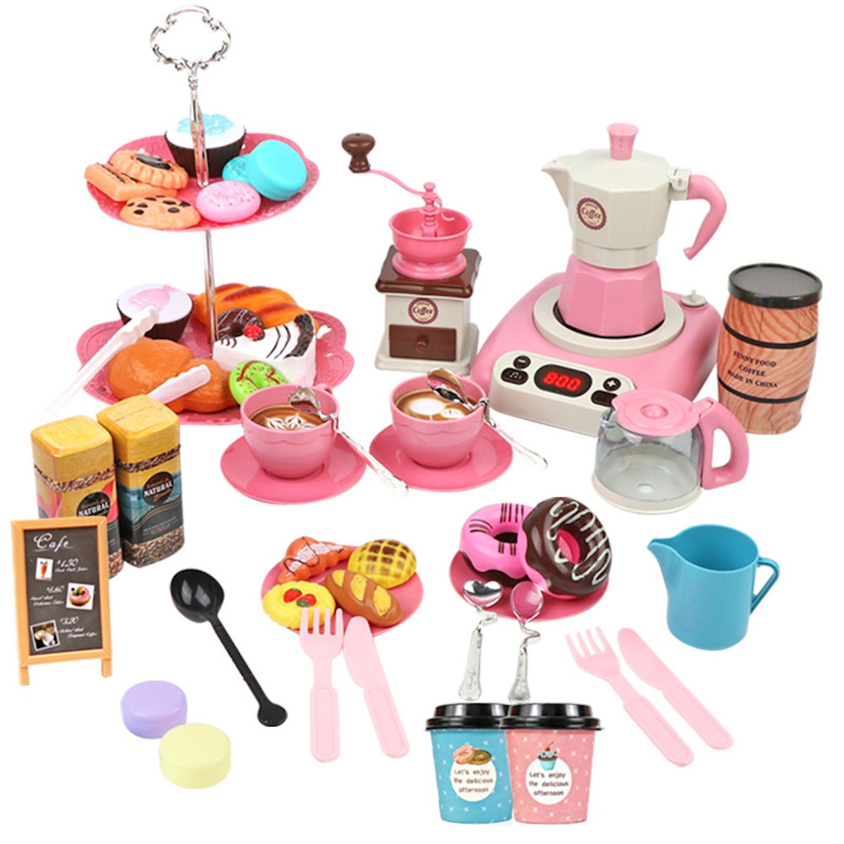 82PCS Pretend Play Coffee & Dessert Afternoon Tea Set for Kids - ChildAngle