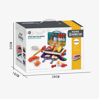 Kids Simulated Barbecue Set with Spray Light and Sound Pretend Play Kitchen Cooking Toy BBQ Educational Toys for Kids Xmas Gifts - ChildAngle