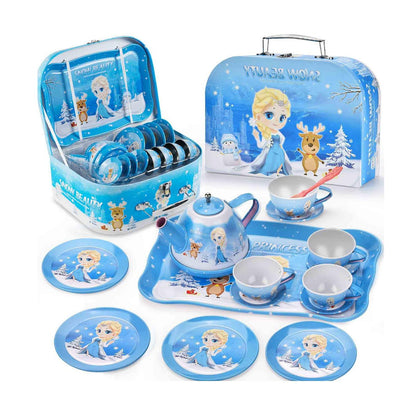 Princess Elsa Frozen Afternoon Tea Party Toys with Alloy Storage Box - ChildAngle