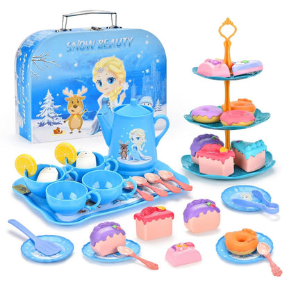 Princess Elsa Frozen Afternoon Tea Party Toys with Alloy Storage Box - ChildAngle