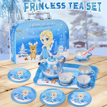 Princess Elsa Frozen Afternoon Tea Party Toys with Alloy Storage Box - ChildAngle