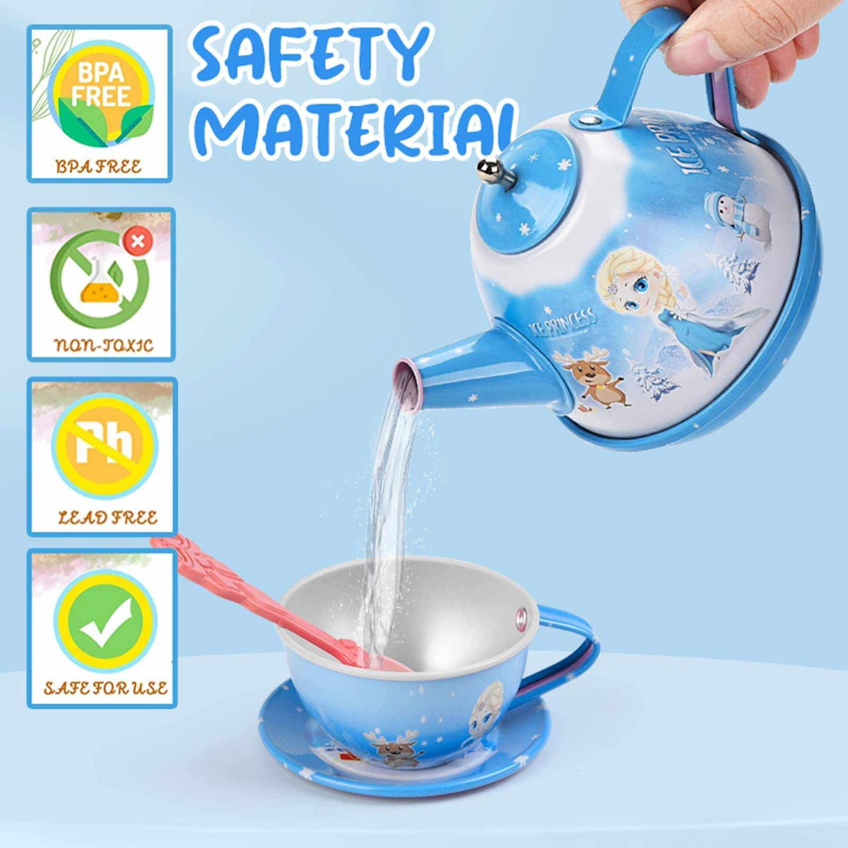 Princess Elsa Frozen Afternoon Tea Party Toys with Alloy Storage Box - ChildAngle